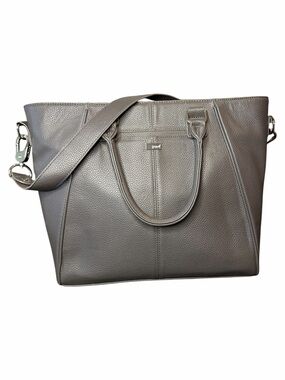 thirty-one Pebbled Gray Tote with Detachable Crossbody Strap